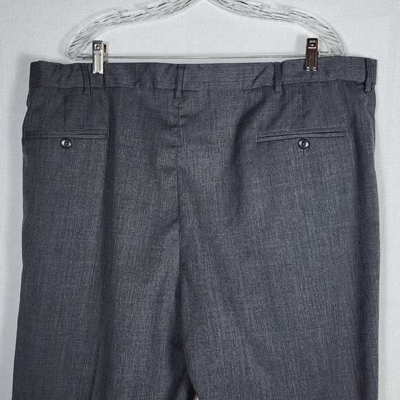 Haggar Quality Grey Pleated and Cuffed Poly Wool Dress Pants WPL386 Size 42x30 - Picture 13 of 16